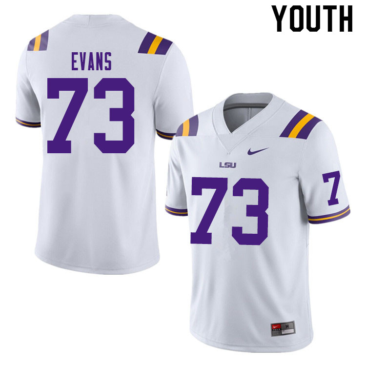 Youth #73 Joseph Evans LSU Tigers College Football Jerseys Sale-White